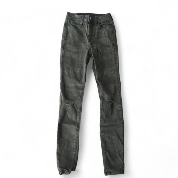 American Eagle NE(X)T Level Stretch Super Hi-Rise Jeggings Camo Juniors 00 - Picture 1 of 11